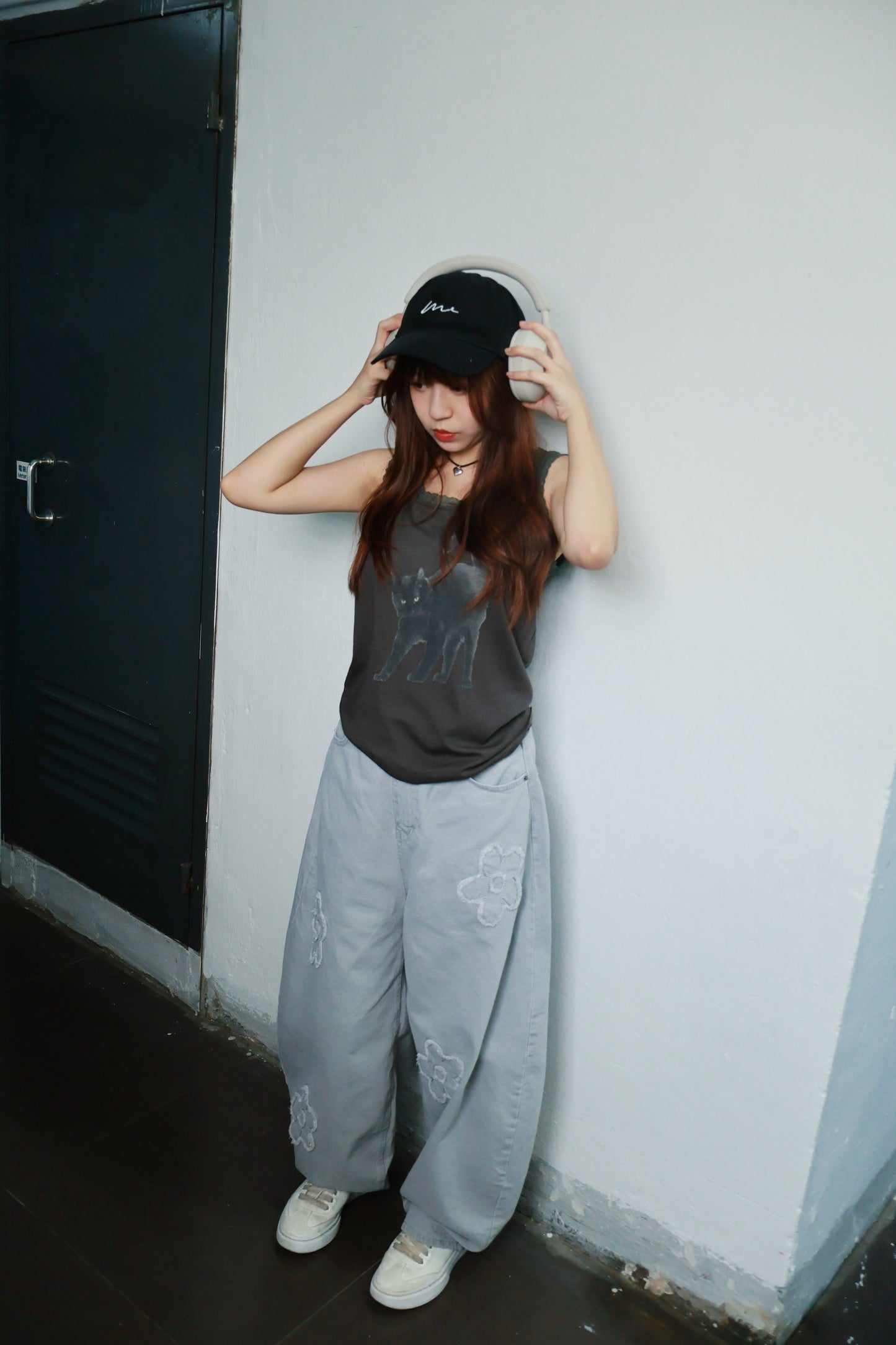 lace邊貓貓背心 T00121