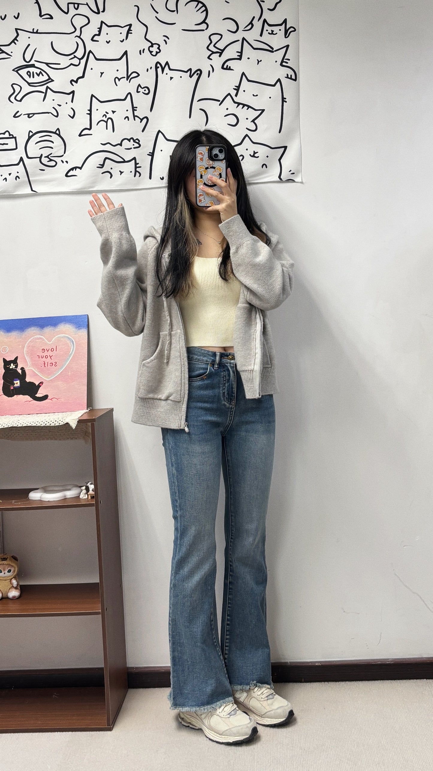 S00014 拉長比例蜜桃臀彈性軟熟微喇叭牛