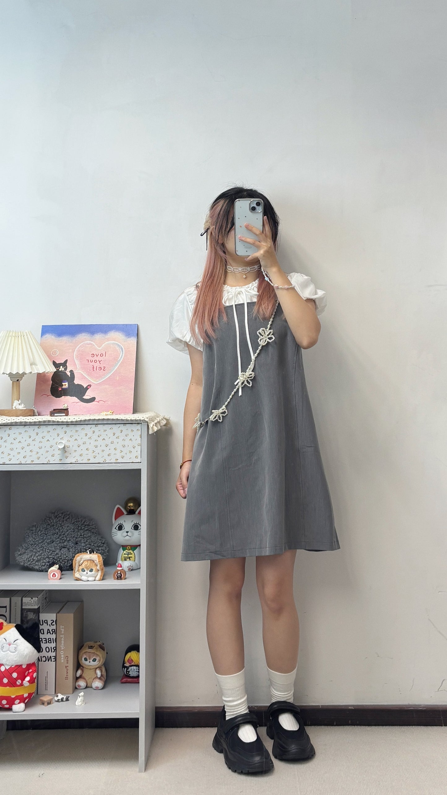 超舒服泡泡袖遮肉上衣 T00104