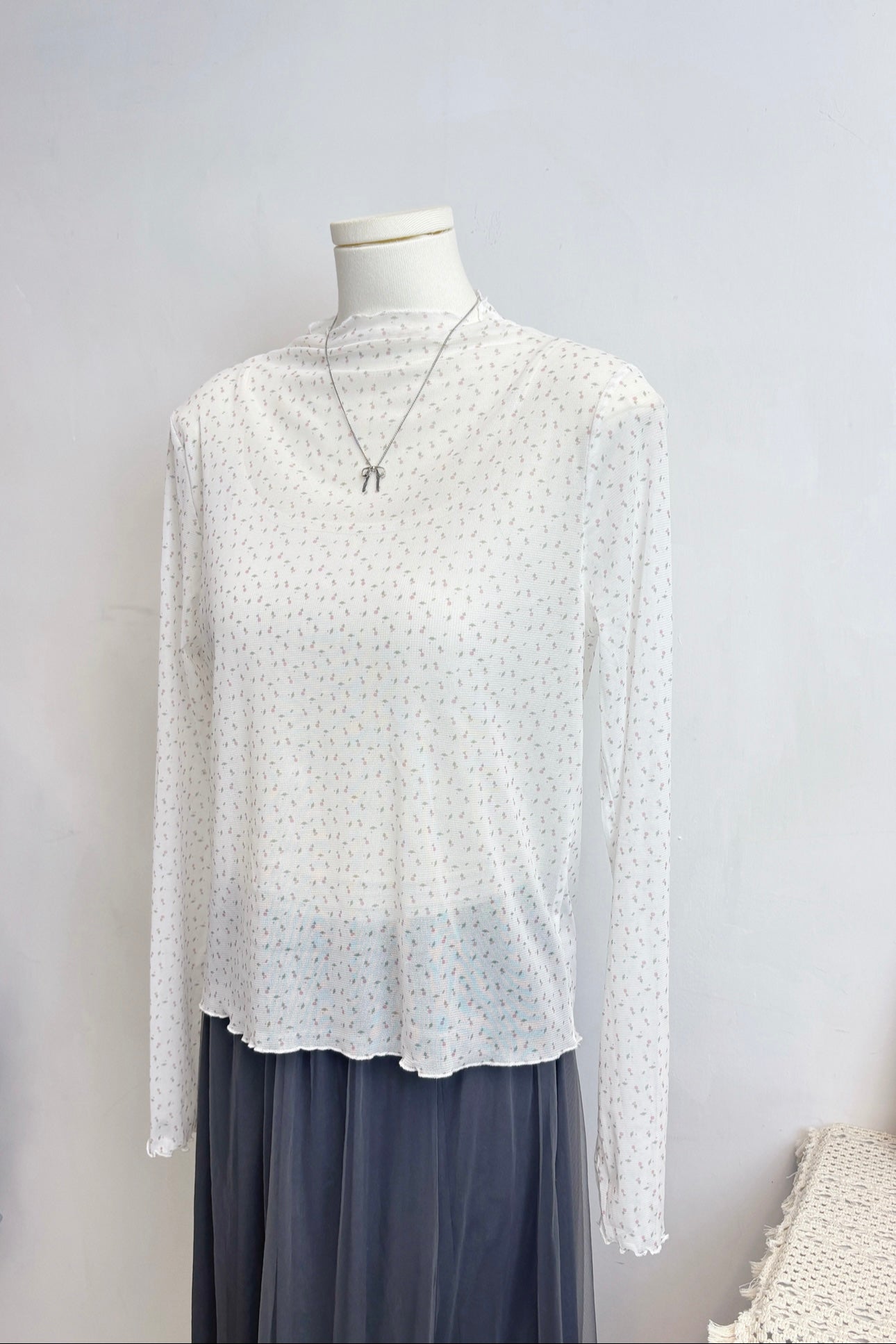 碎花木耳邊top T00142