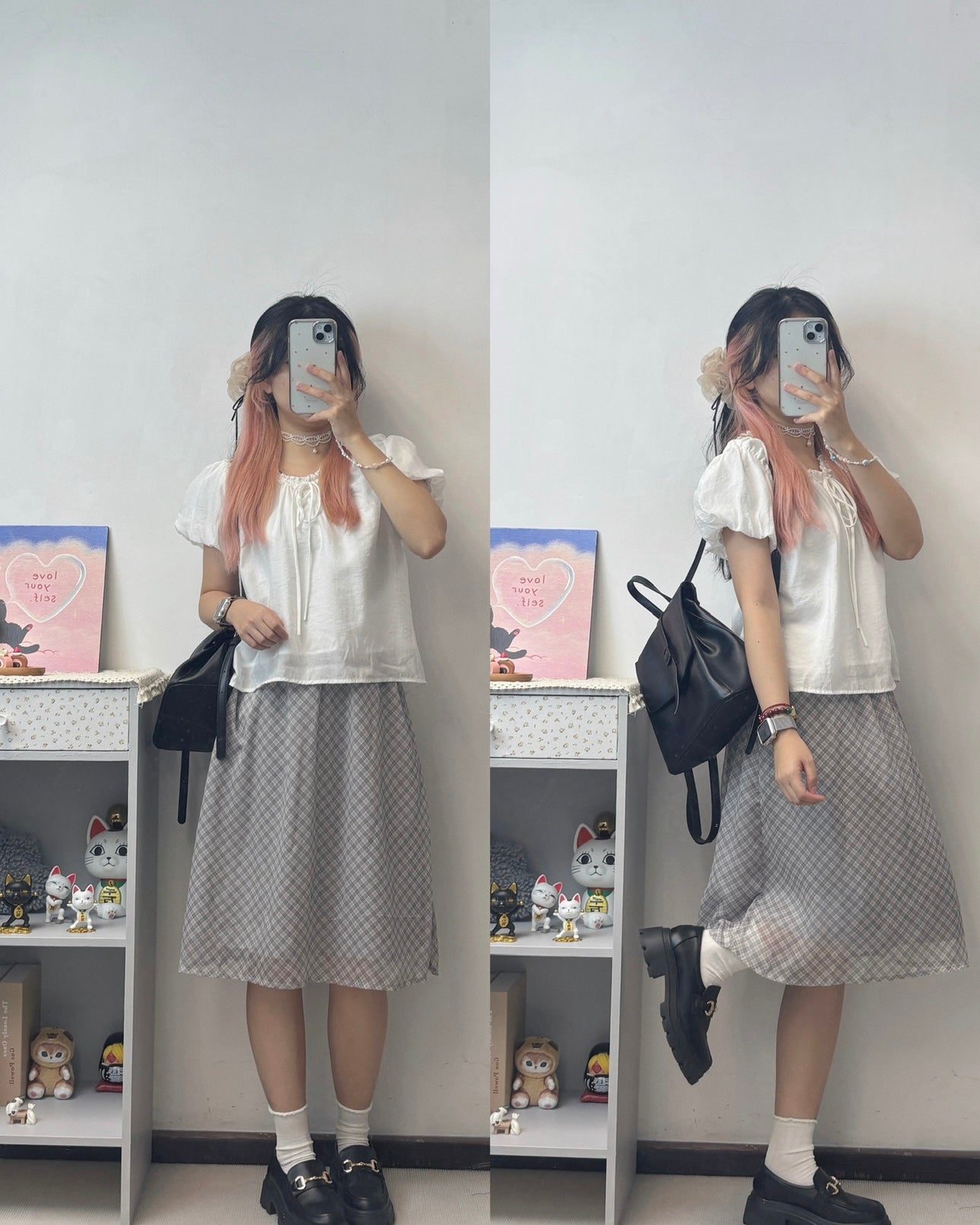 超舒服泡泡袖遮肉上衣 T00104