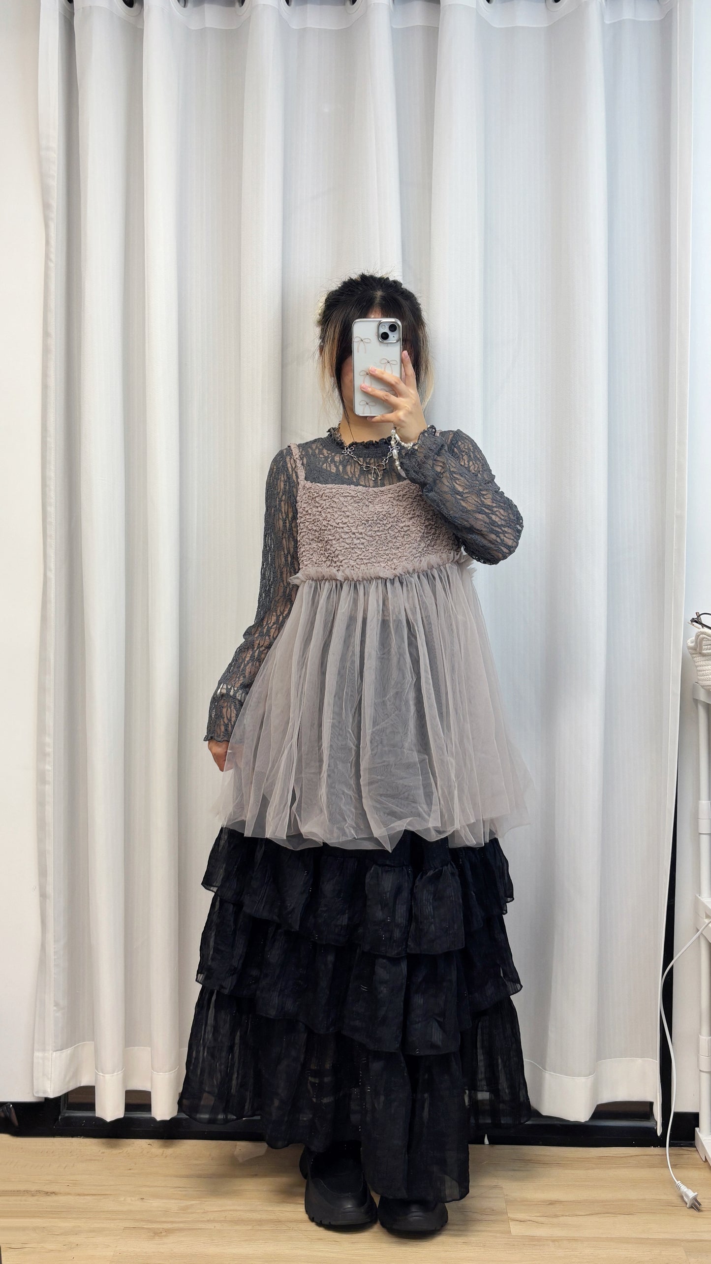 彈性親膚lace top T00209