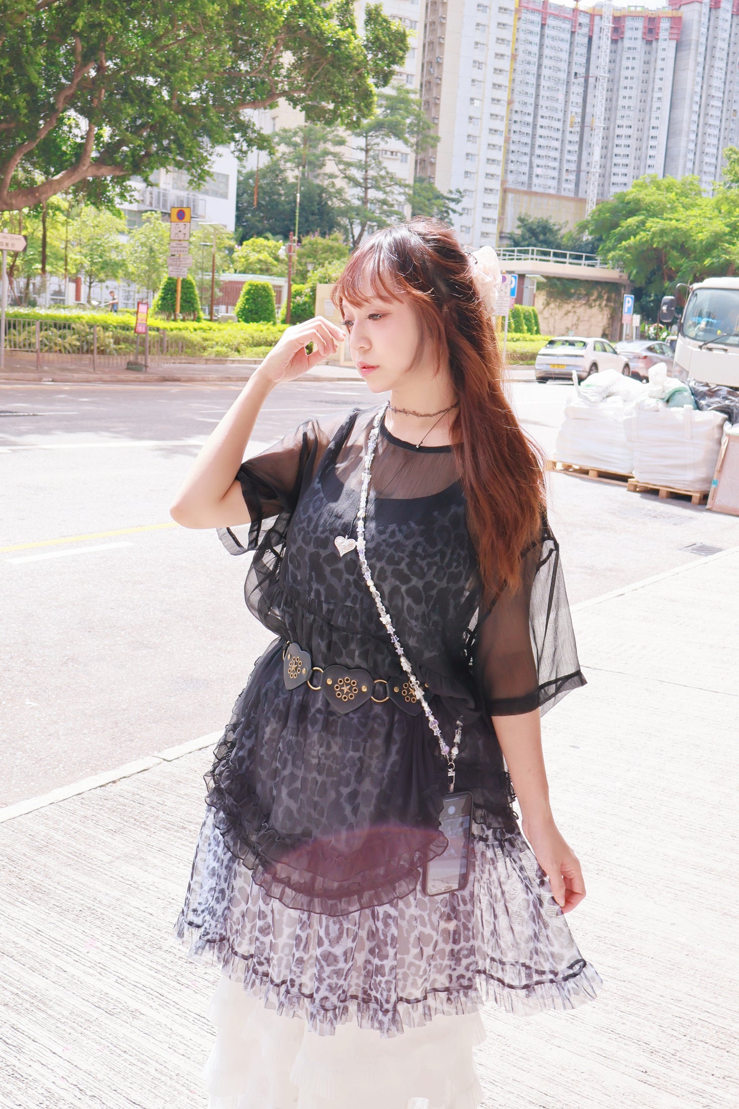 霧感薄透Ruffle TOP T00132