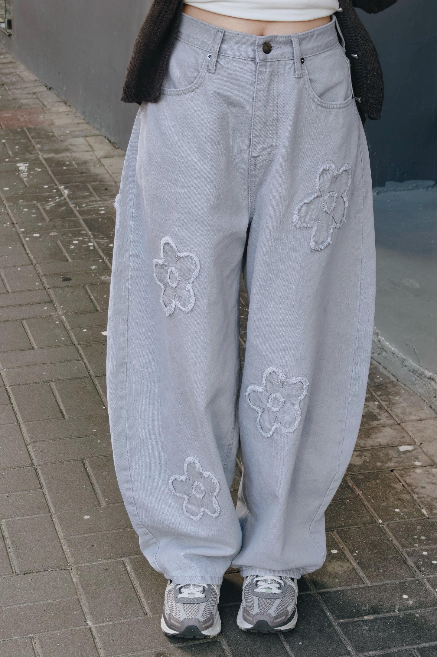 立體花花彎刀褲 S00111