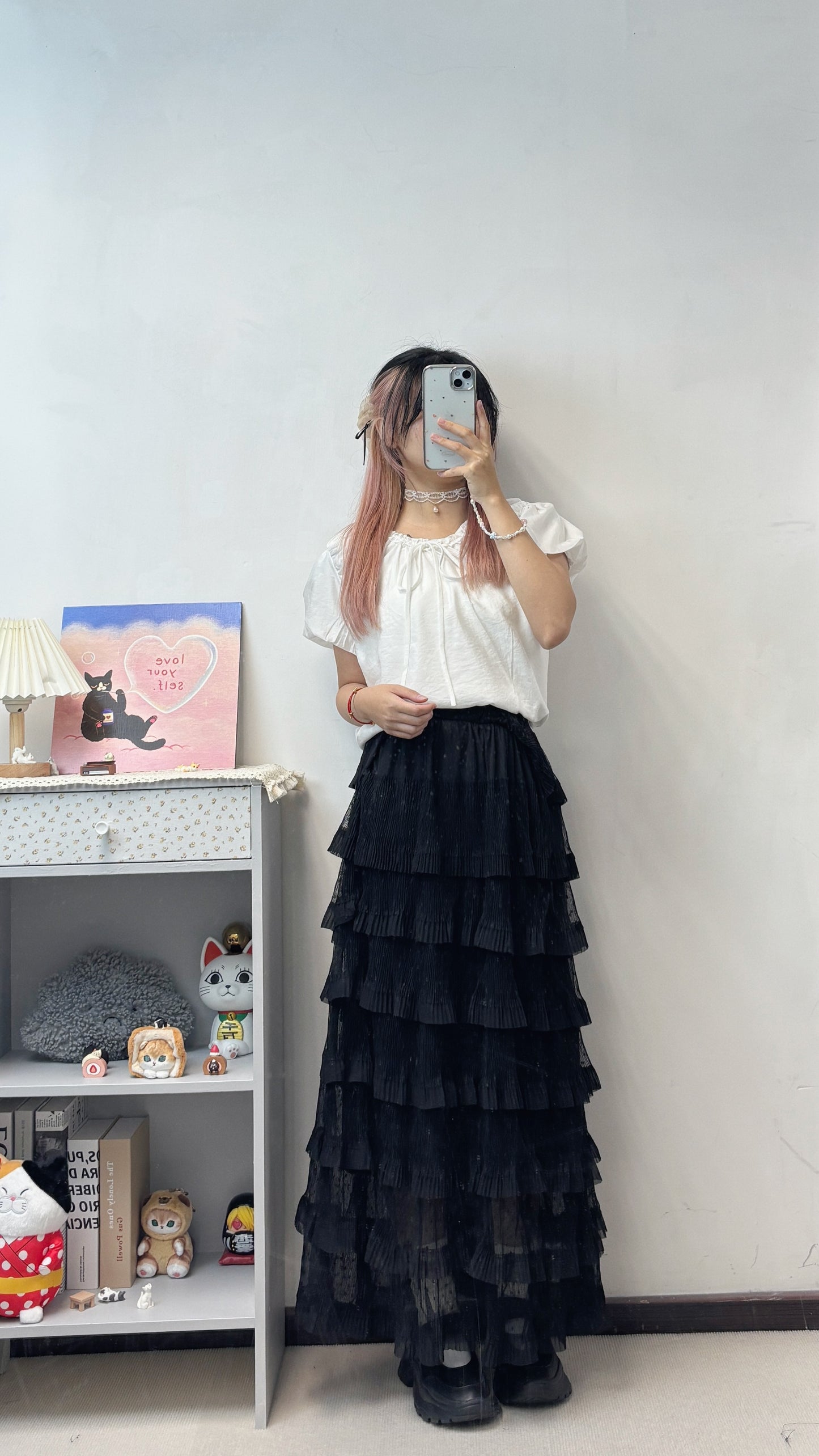 超舒服泡泡袖遮肉上衣 T00104