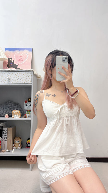 棉麻吊帶睡衫set裝 T00102