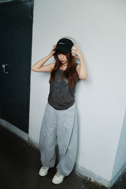lace邊貓貓背心 T00121