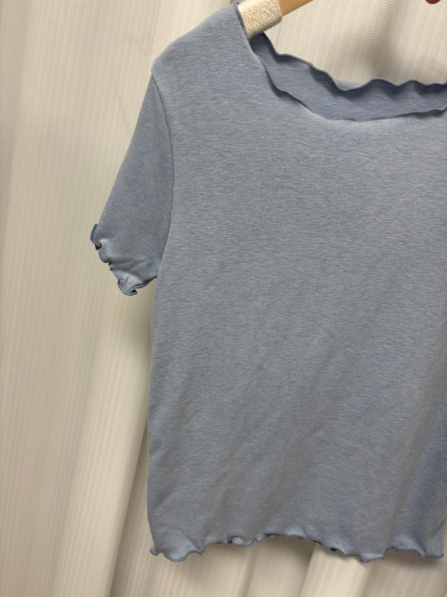 卷邊糖果色TOP（棉質