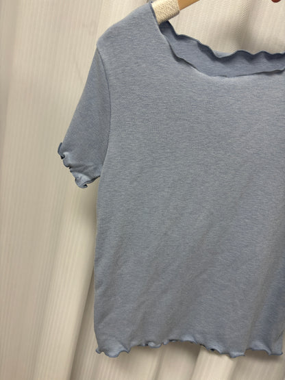 卷邊糖果色TOP（棉質