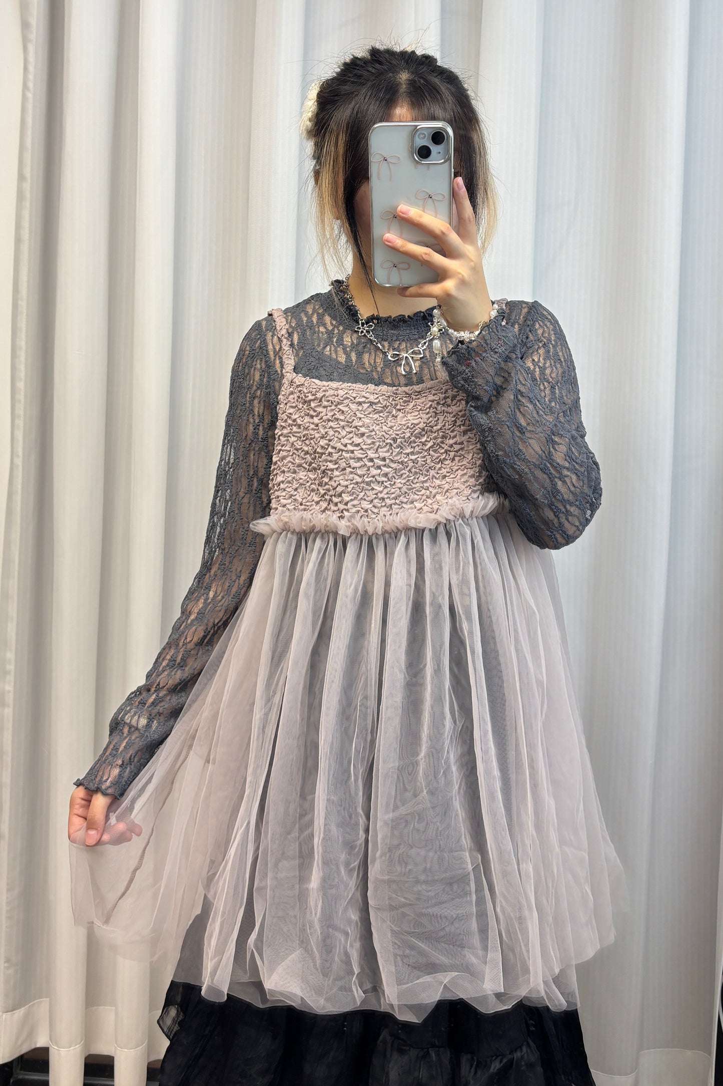 彈性親膚lace top T00209