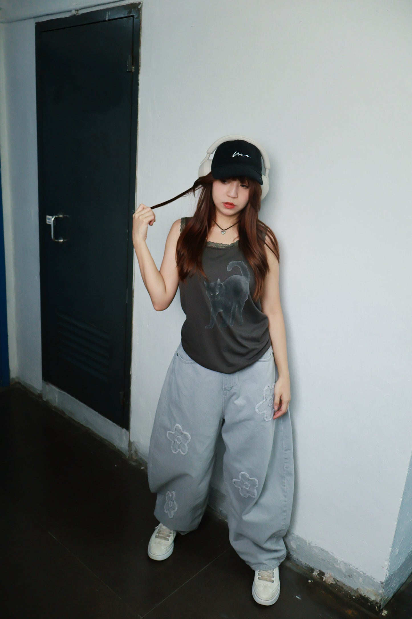 lace邊貓貓背心 T00121