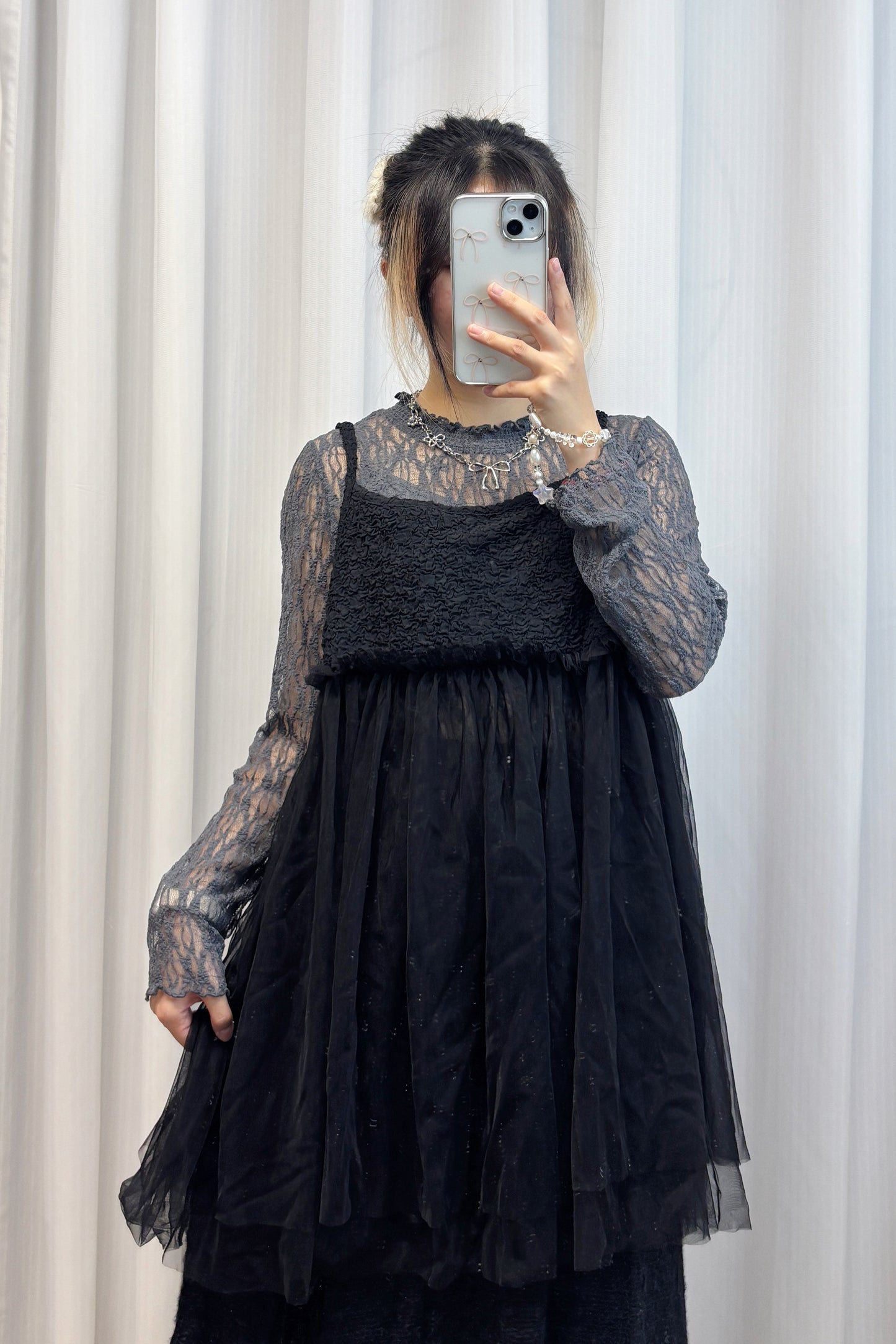 彈性親膚lace top T00209