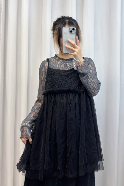 彈性親膚lace top T00209