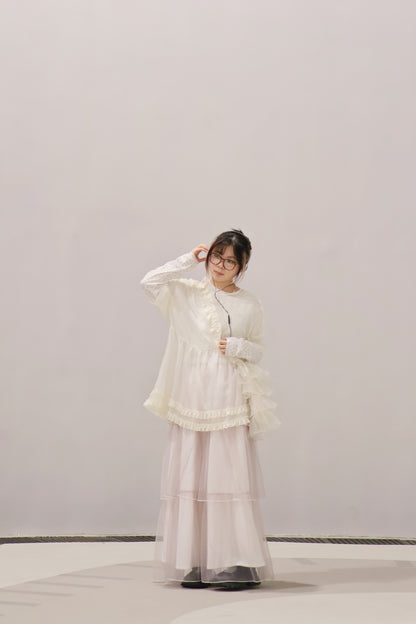霧感薄透Ruffle TOP T00132