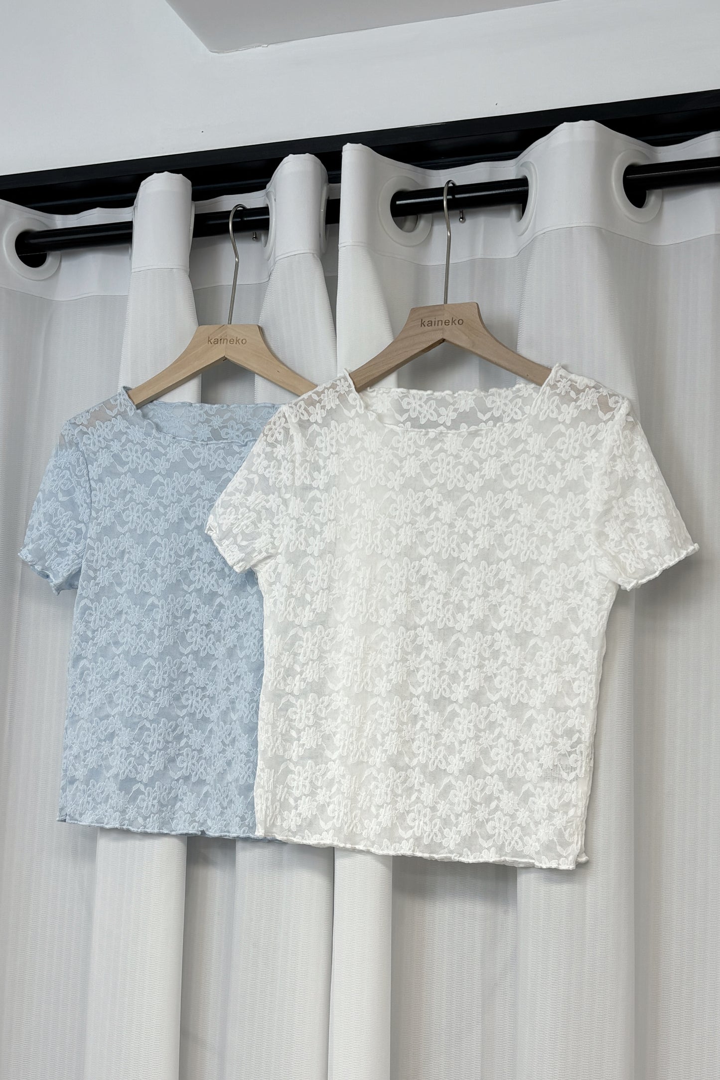 lace花花卷邊TOP T00246