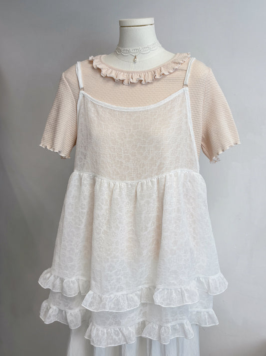 點點棉花邊領短T T00126