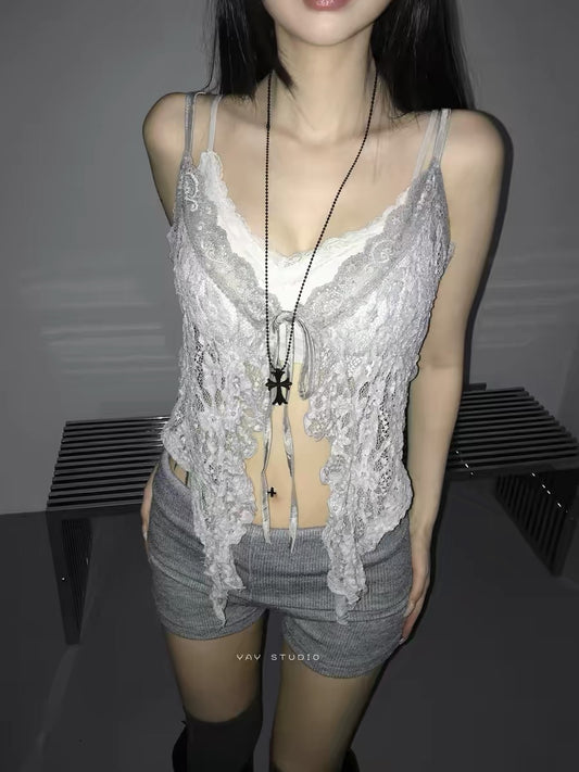 不規則lace魚尾外搭