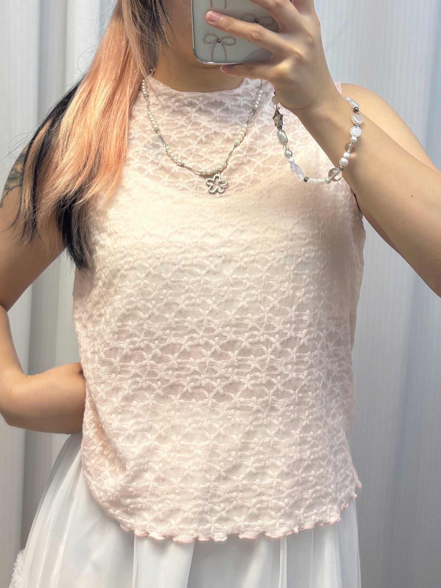 小花花卷邊背心