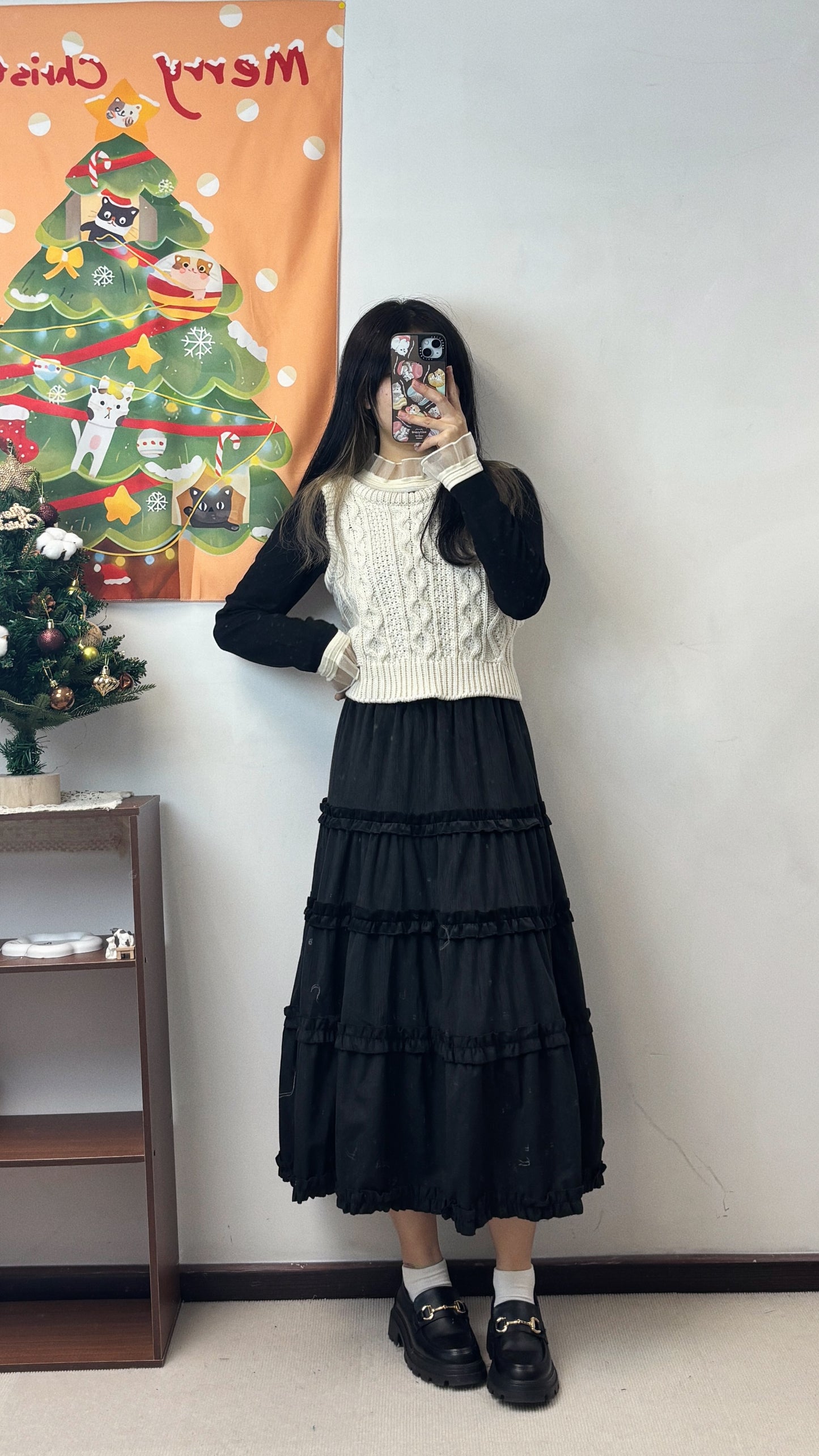 挺身舒服lace邊針織打底 T00057
