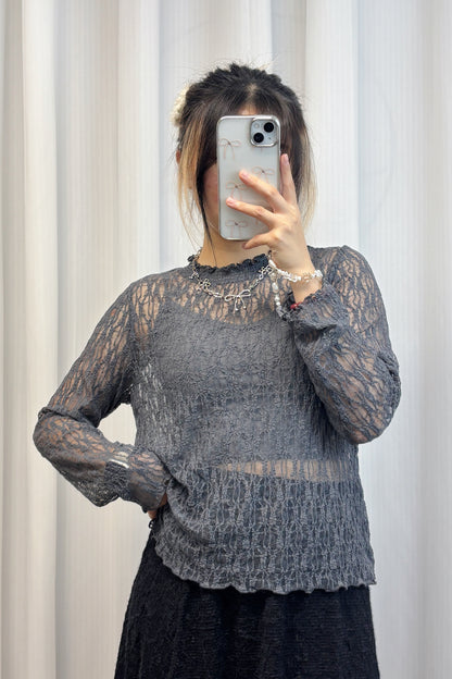 彈性親膚lace top T00209