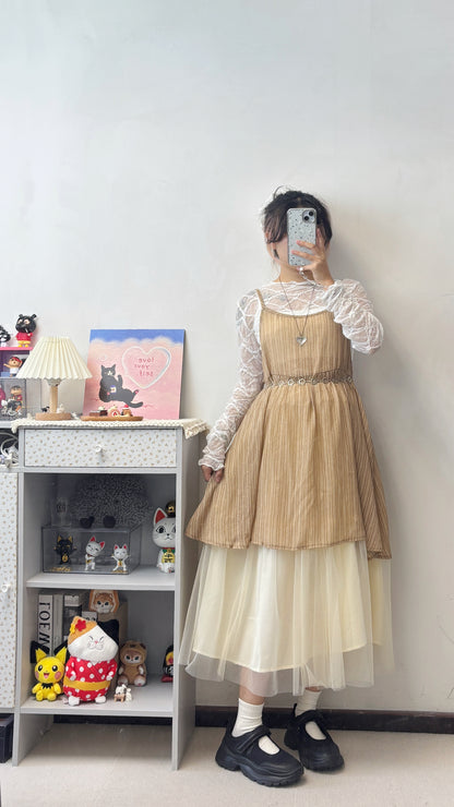 格紋lace打底 T00137