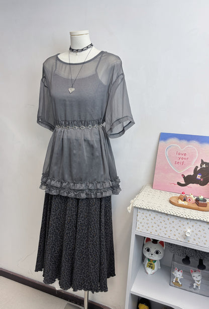 霧感薄透Ruffle TOP T00132