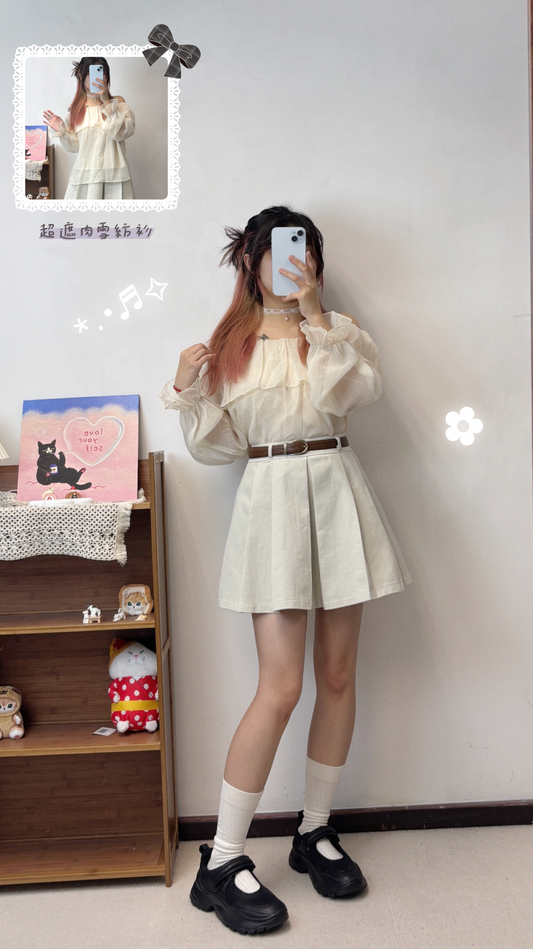 超遮肉雪紡衫 T00030