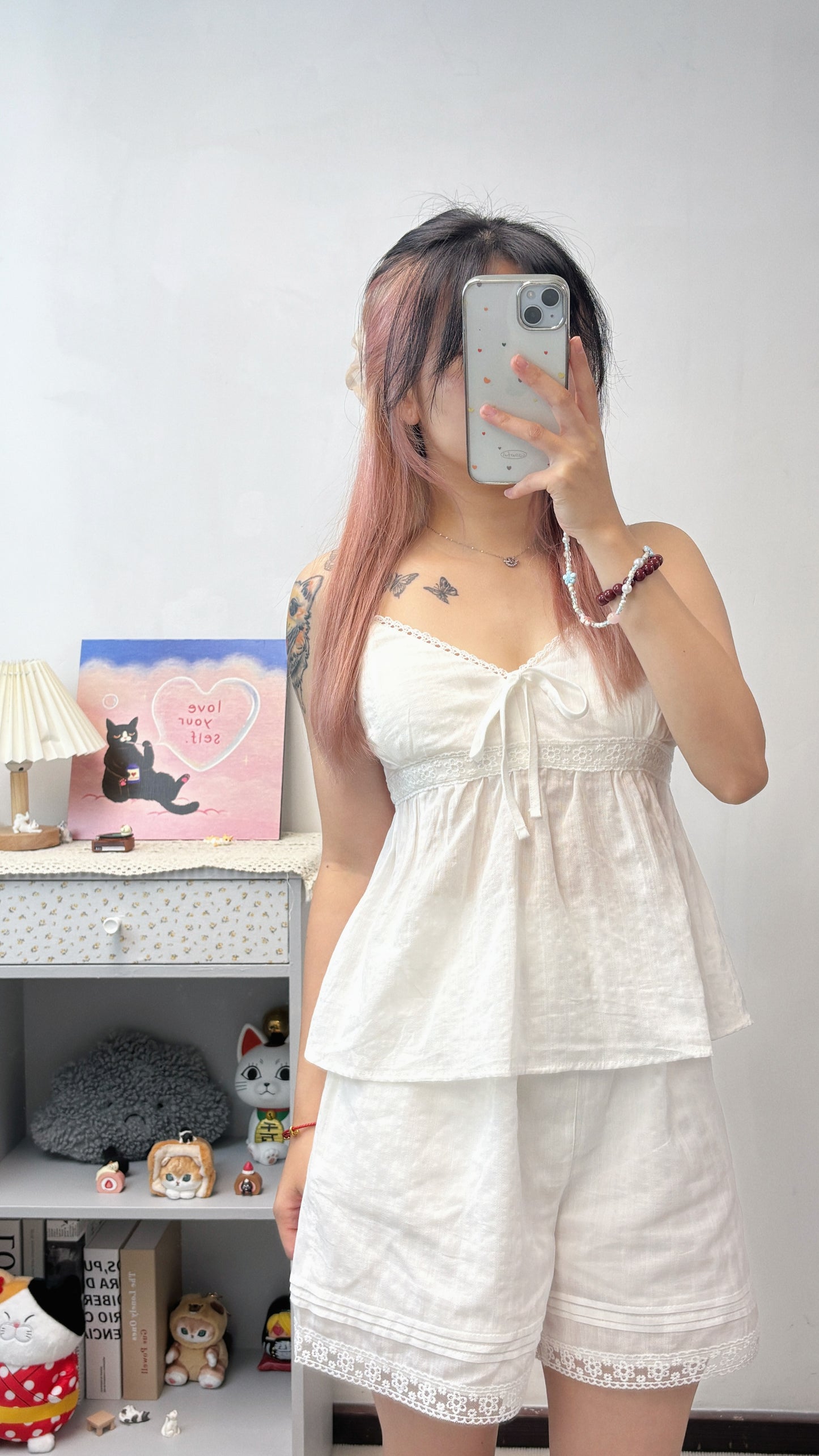 棉麻吊帶睡衫set裝 T00102