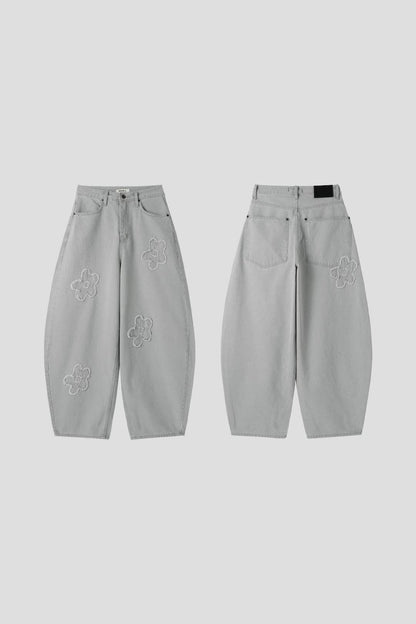 立體花花彎刀褲 S00111