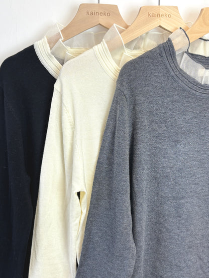 挺身舒服lace邊針織打底 T00057
