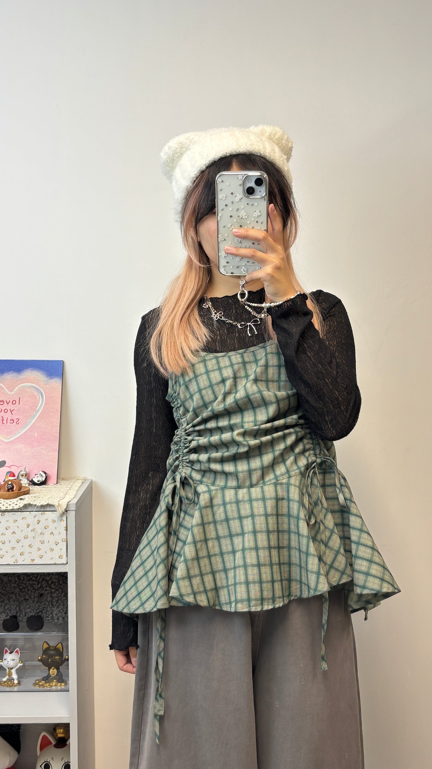 細暗花laceTop T00170