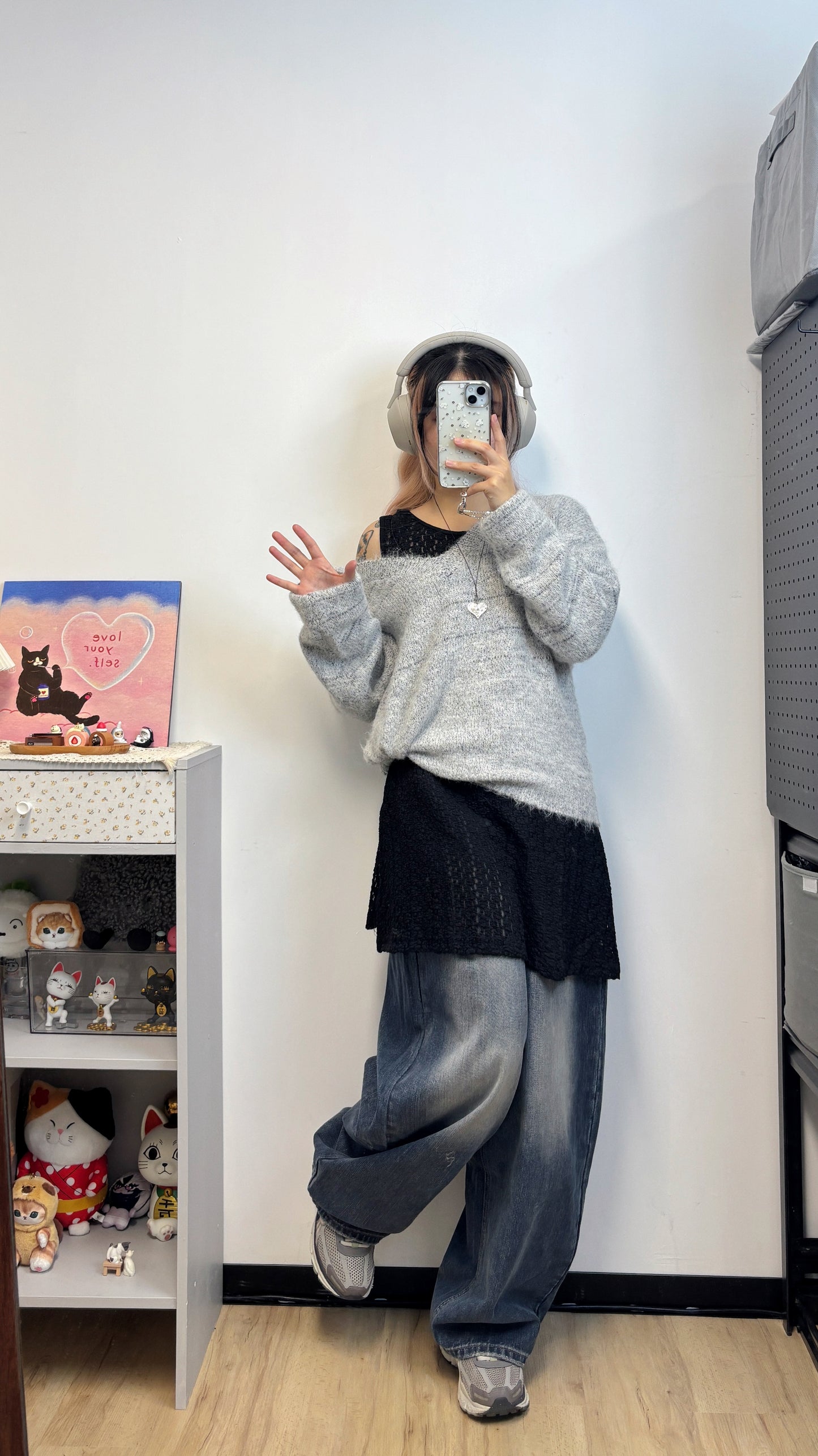 混色V領冷衫 T00179