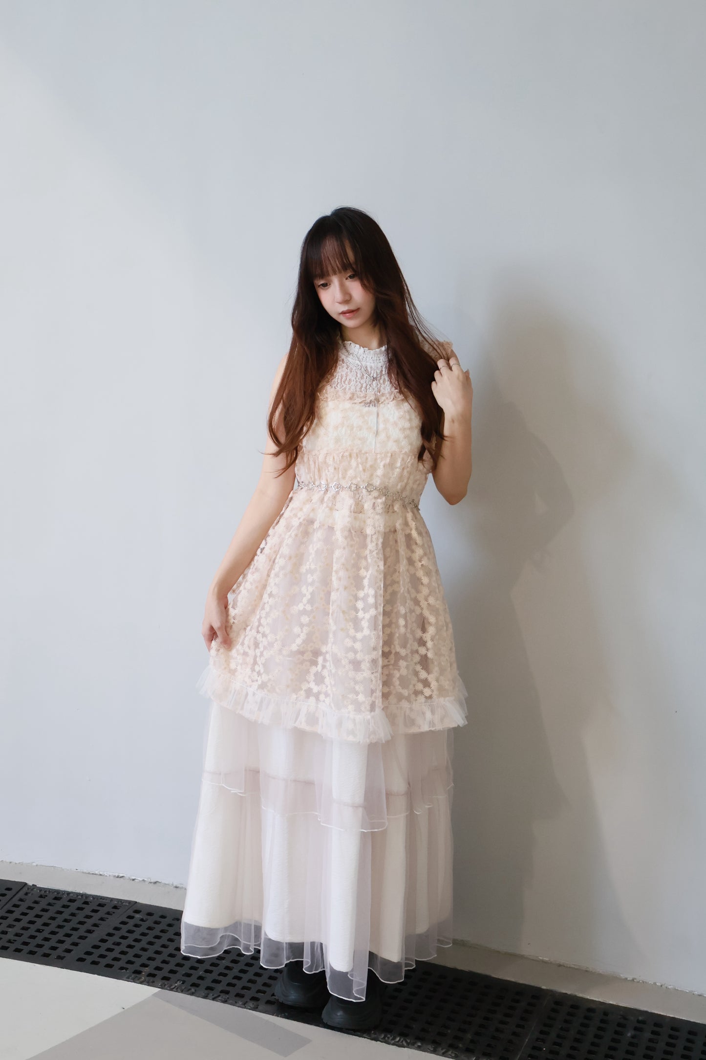刺繡滿天星側開外搭