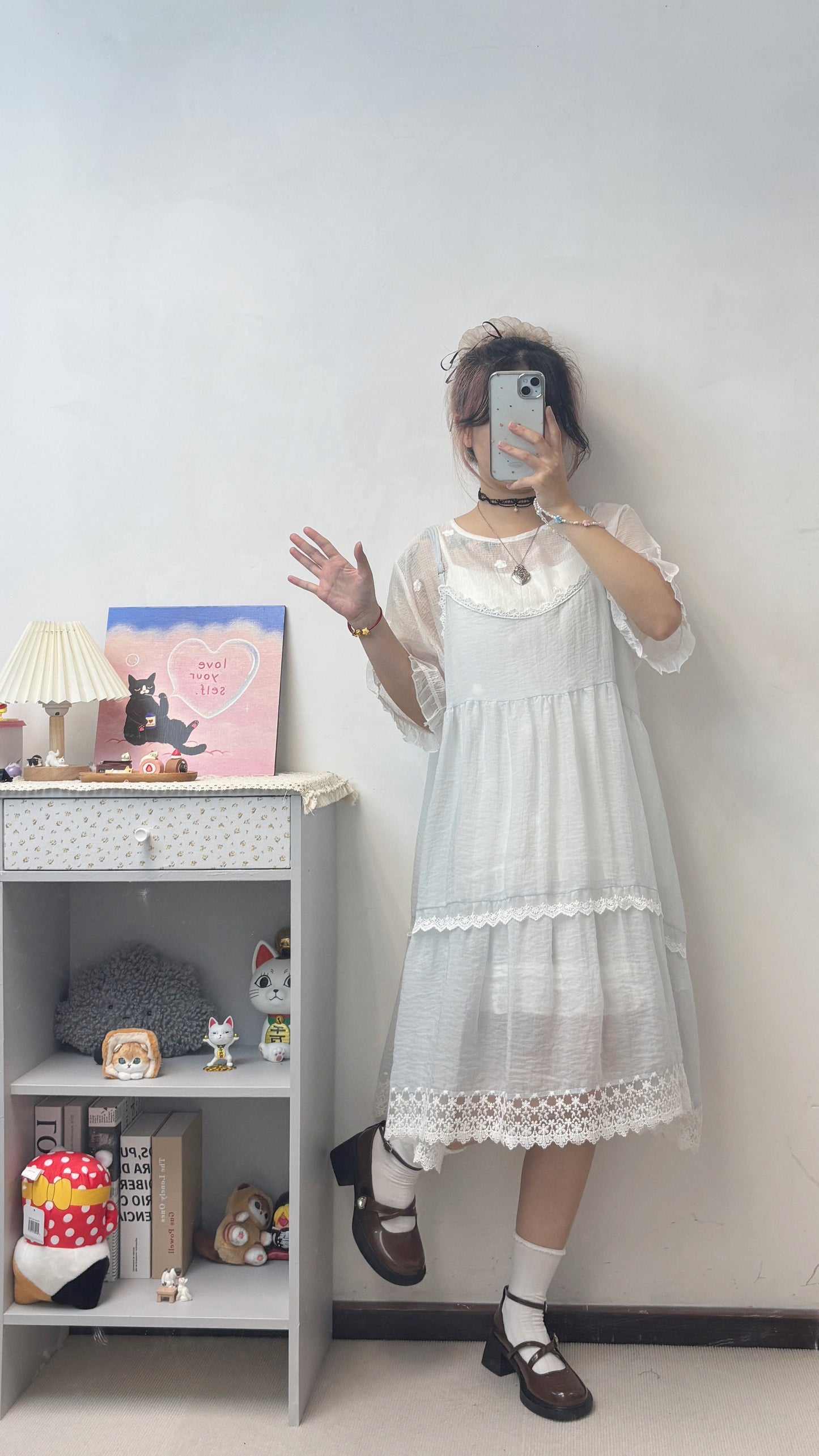 刺繡花花半透T T00111