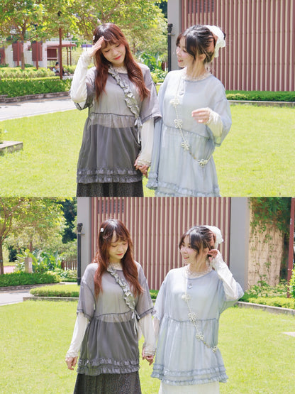 霧感薄透Ruffle TOP T00132