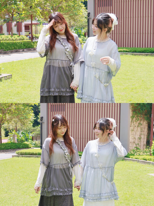 霧感薄透Ruffle TOP T00132