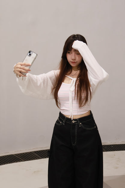 夏日撞色條紋bratop