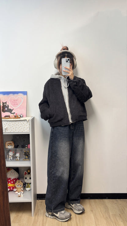 厚實毛毛內層羽絨外套