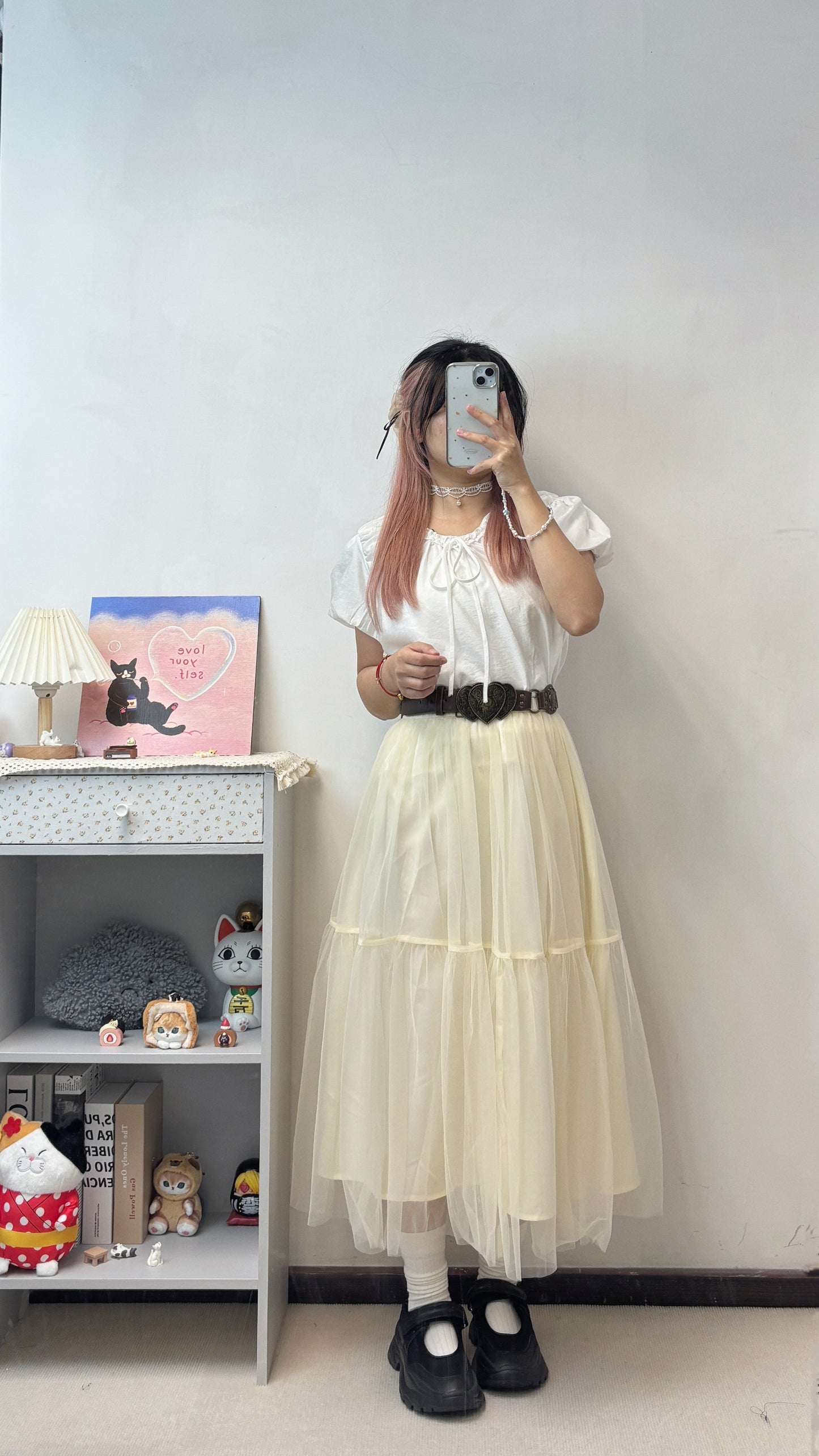 超舒服泡泡袖遮肉上衣 T00104