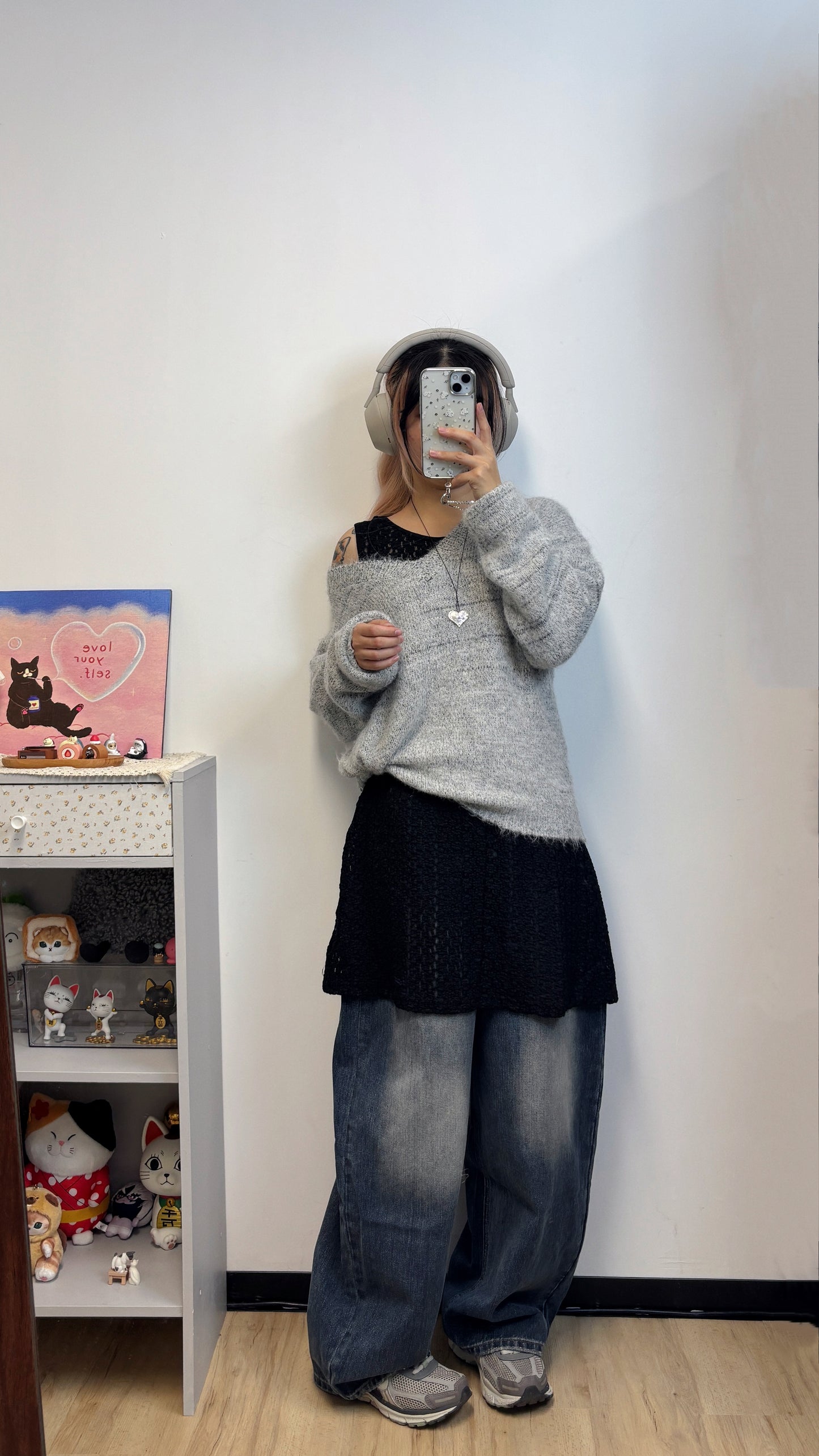 混色V領冷衫 T00179