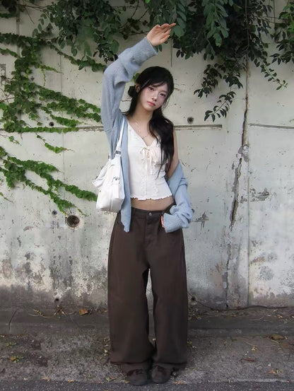 蝴蝶結拼lace吊帶