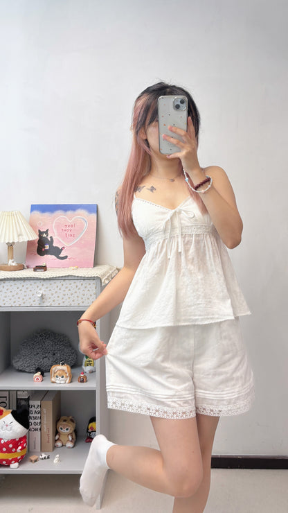 棉麻吊帶睡衫set裝 T00102