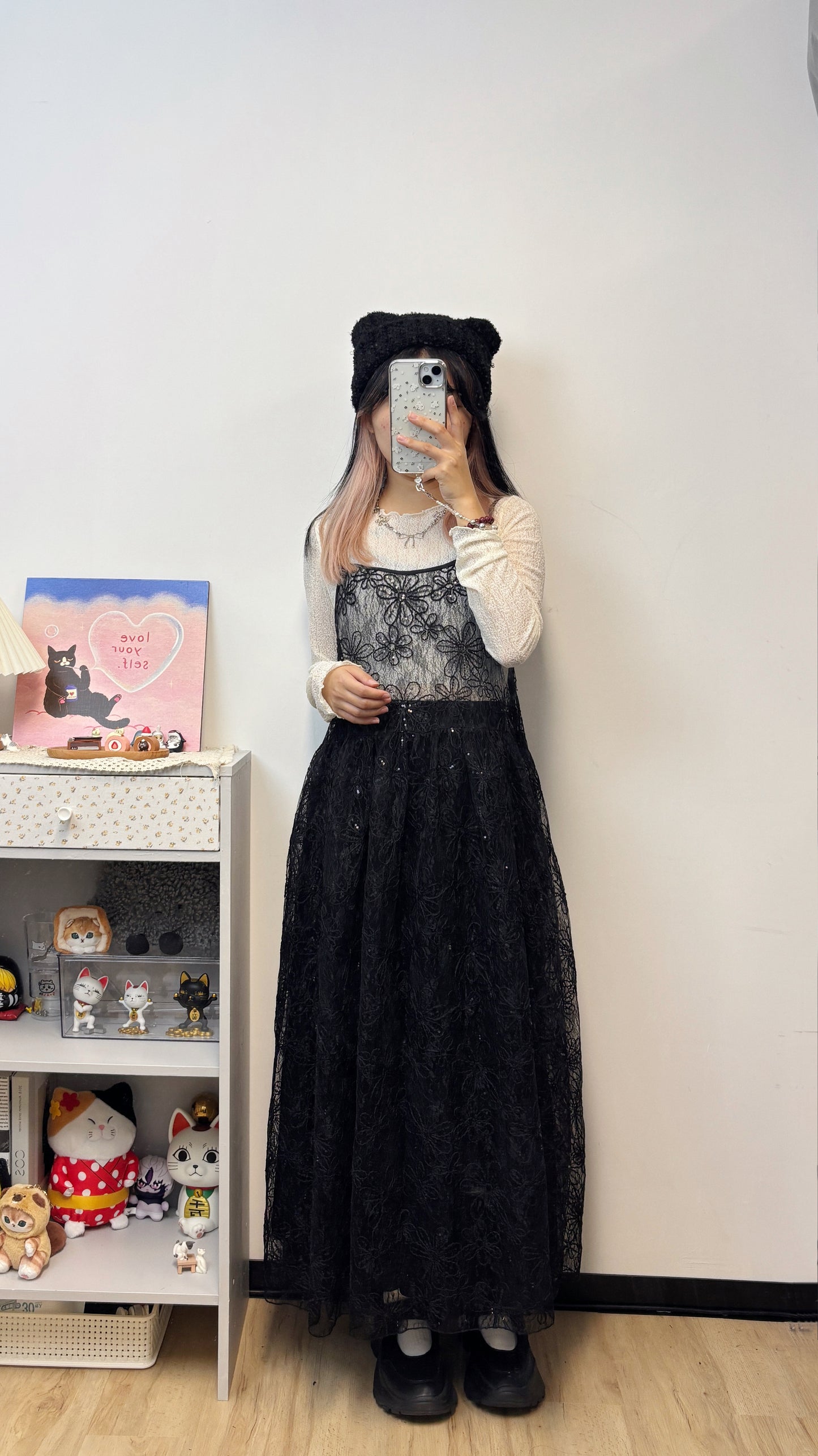 細暗花laceTop T00170