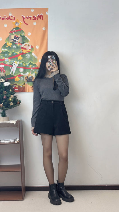 挺身舒服lace邊針織打底 T00057