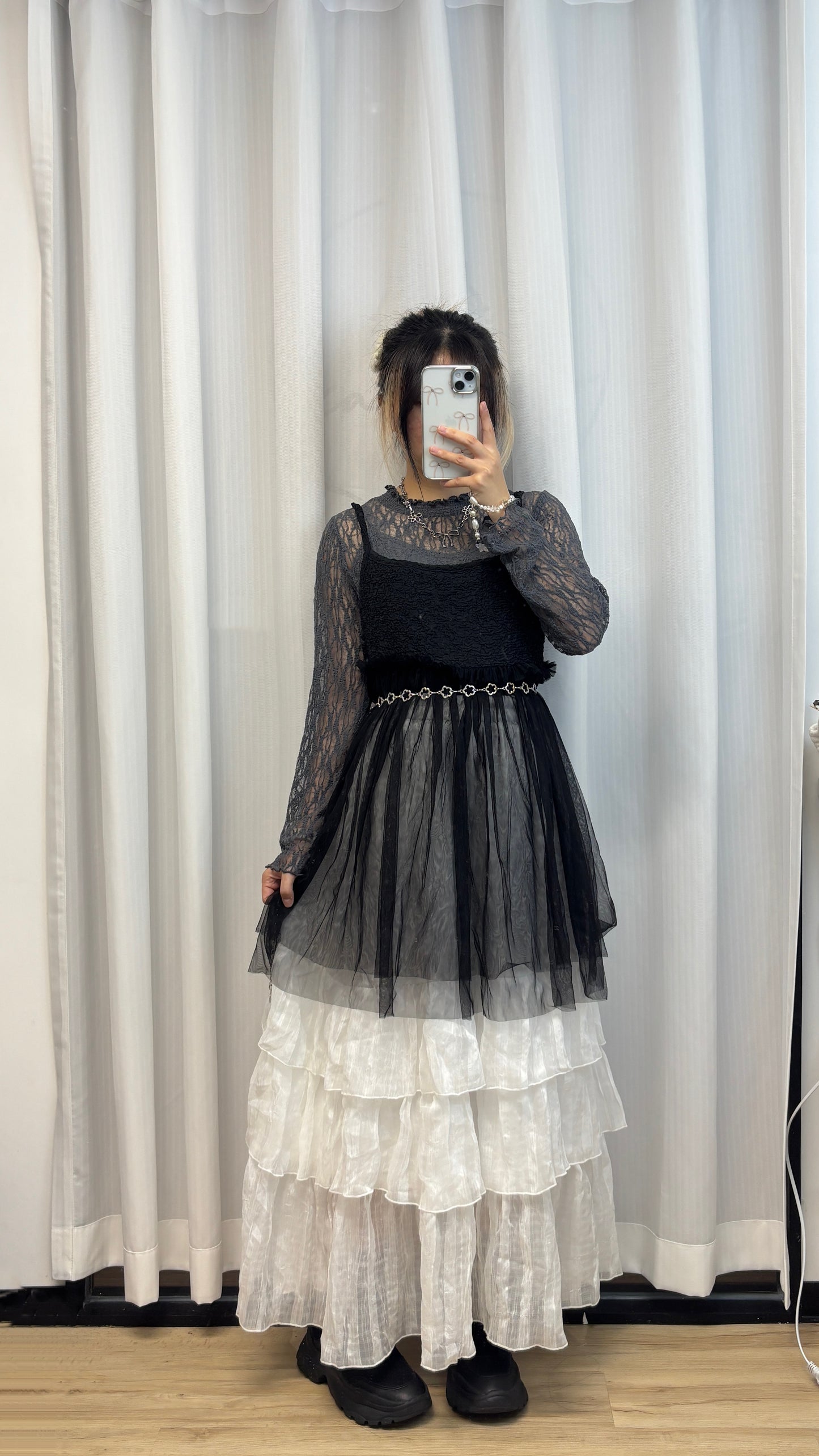 彈性親膚lace top T00209