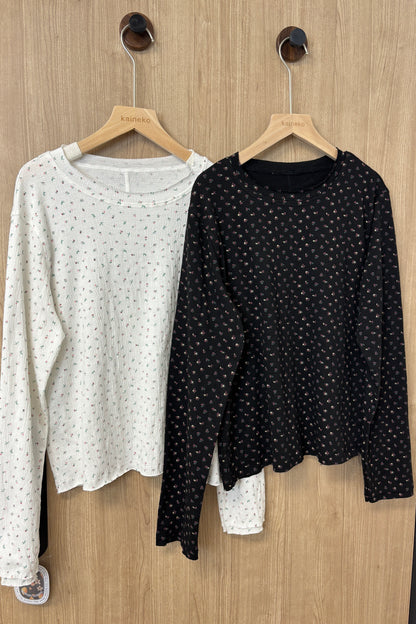 肌理感碎花TOP T00162