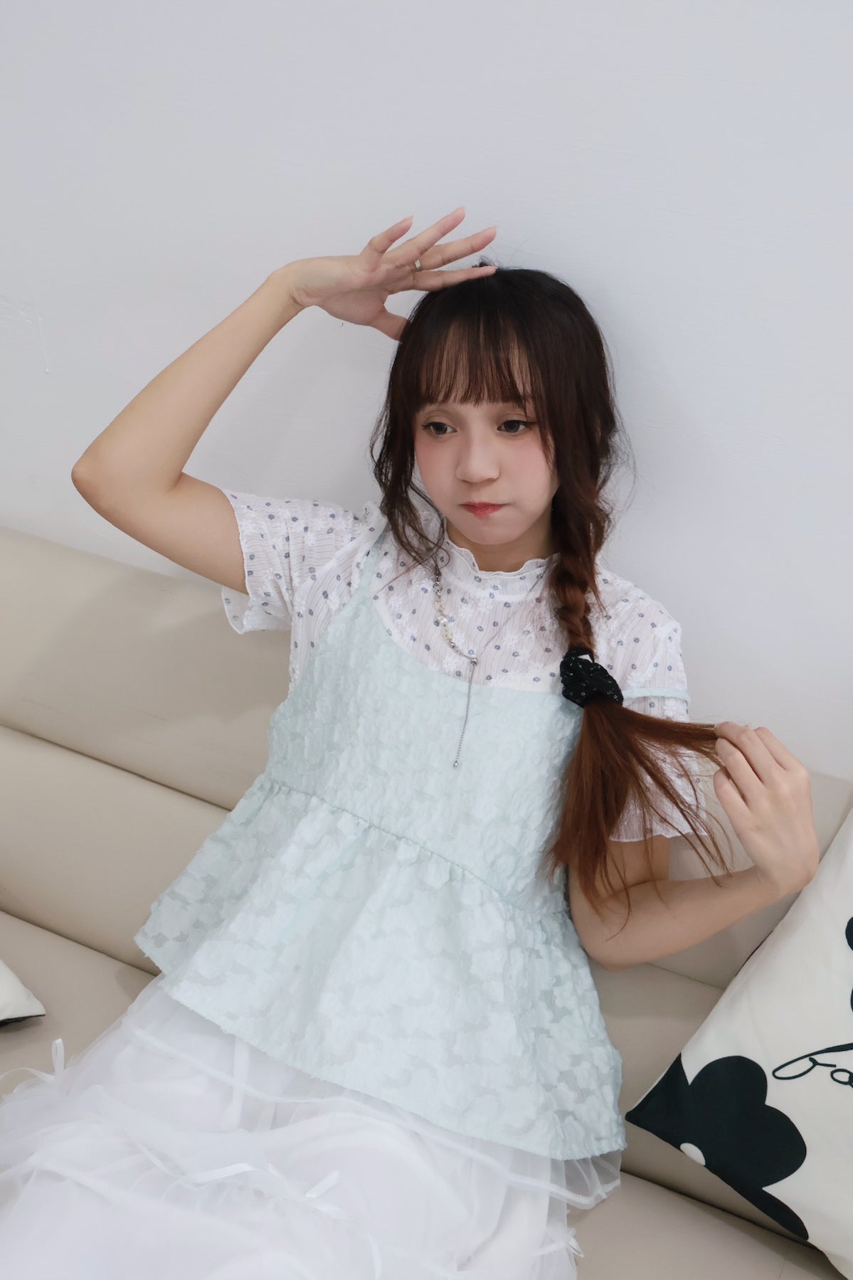 肌理感花花拼紗外搭