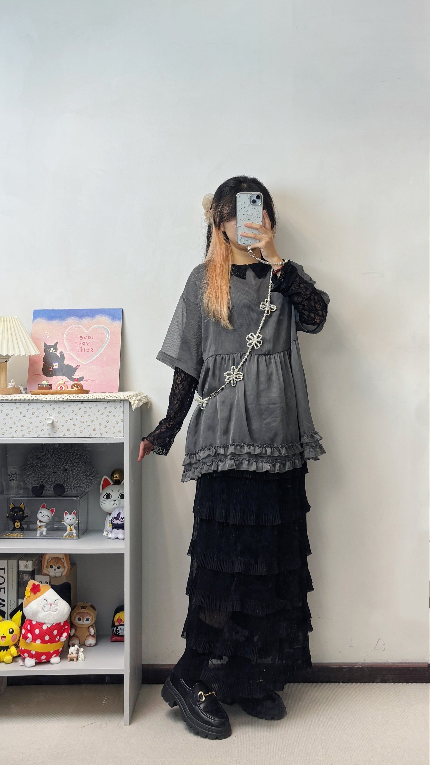 紙片人lace恤衫￼T00144