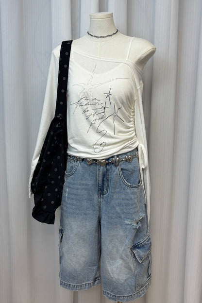 牛仔中褲 S00189