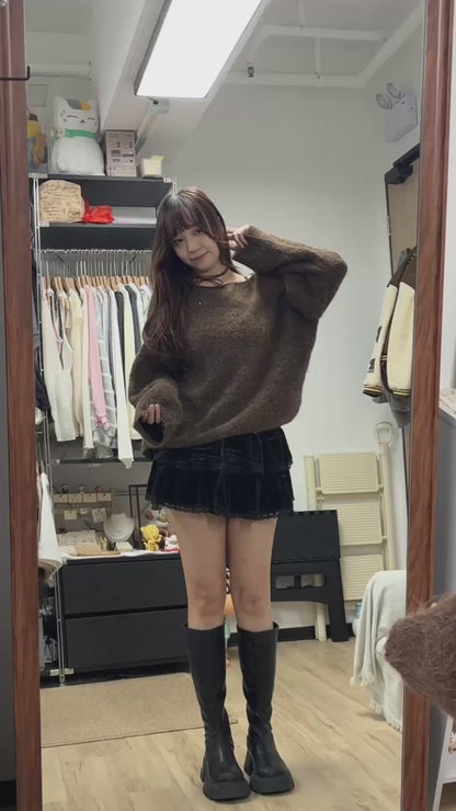 斜膊oversize針織 T00164